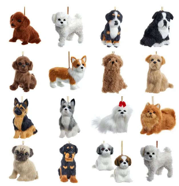5&quot; Furry Dog Ornament, EACH