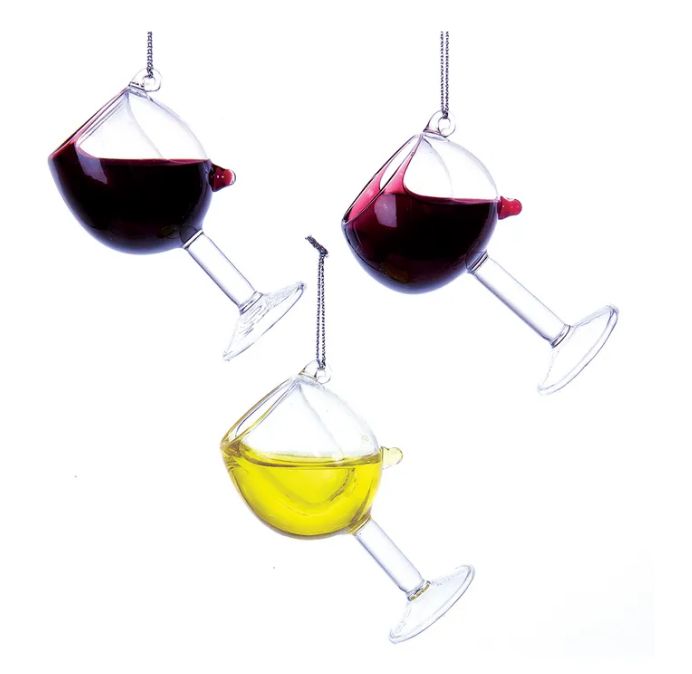 2" Wine Glass Ornament, EACH