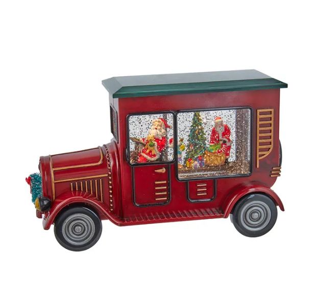 6.5&quot; Battery Operated LED Santa Truck Water Lantern