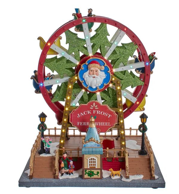 13&quot; Lighted Musical Christmas Ferris Wheel