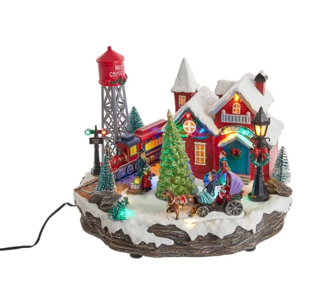 9.25&quot; Light-Up Christmas Village Scene
