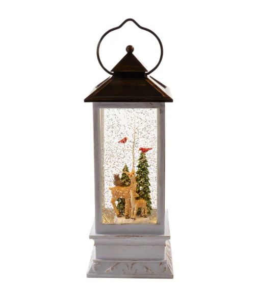 10&quot; Battery-Operated LED Tree and Deer Musical Lantern