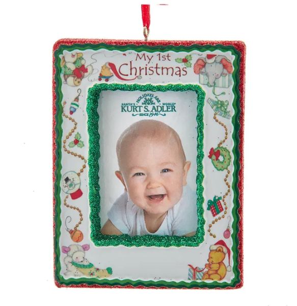 3.5&quot; &quot;My 1st Christmas&quot; Photo Frame Ornament For Personalization