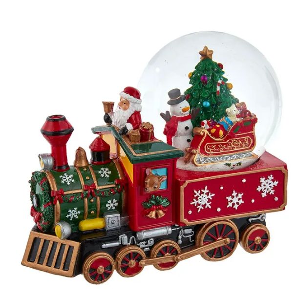 120MM Musical Santa Driving Train Water Globe
