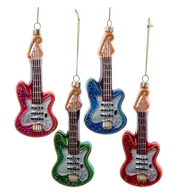 Noble Gems™ Glass Electric Guitar Ornament, EACH