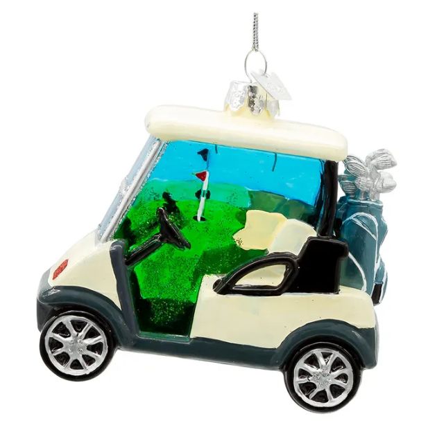 Noble Gems™ Glass Golf Cart Ornament