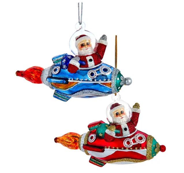 Noble Gems™ Santa in Rocketship