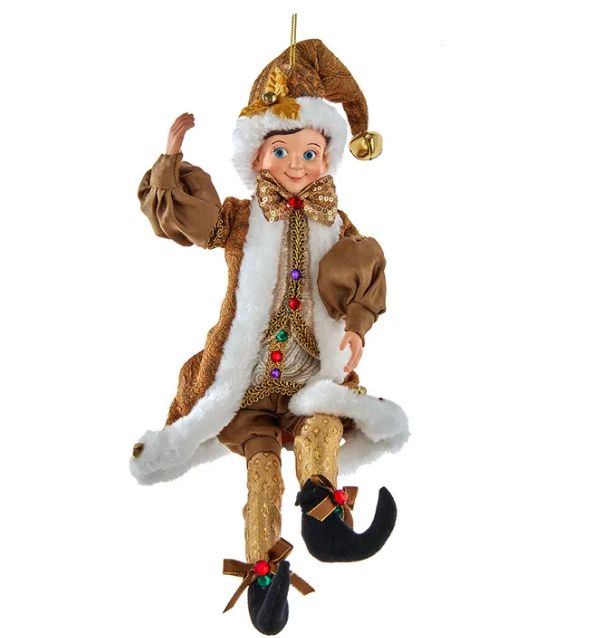 16&quot; KSA Kringles Fortune Gold Elf Ornament