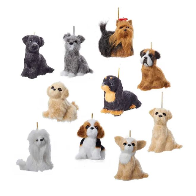 4&quot; Plush Dog Ornament, EACH