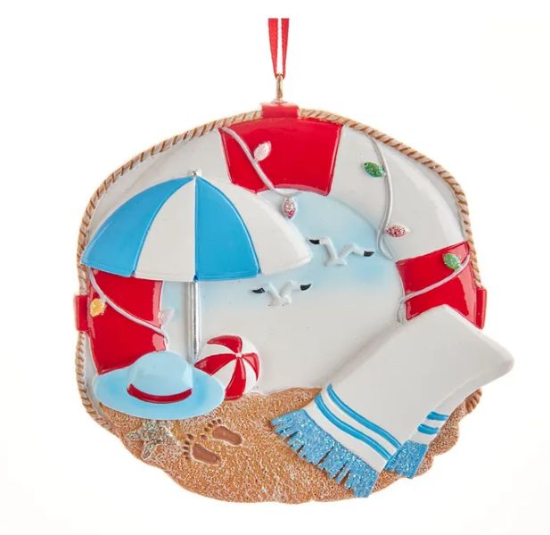 Beach Life Preserver Ornament For Personalization