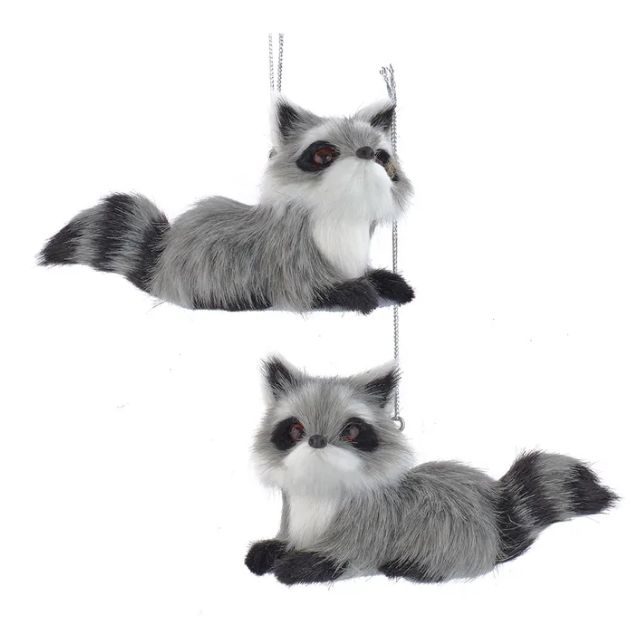 4&quot; Furry Racoon Ornament, EACH