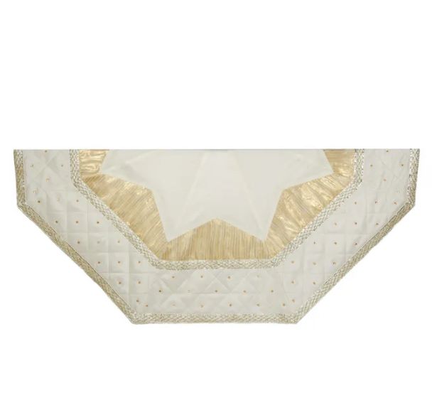 52&quot; Ivory With Quilted Border Tree Skirt