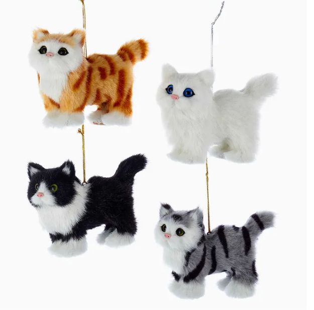 4&quot; Plush Cat Ornament, EACH