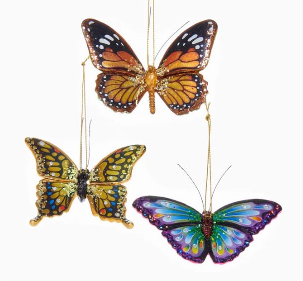 3&quot; Glittered Butterfly Ornament, EACH