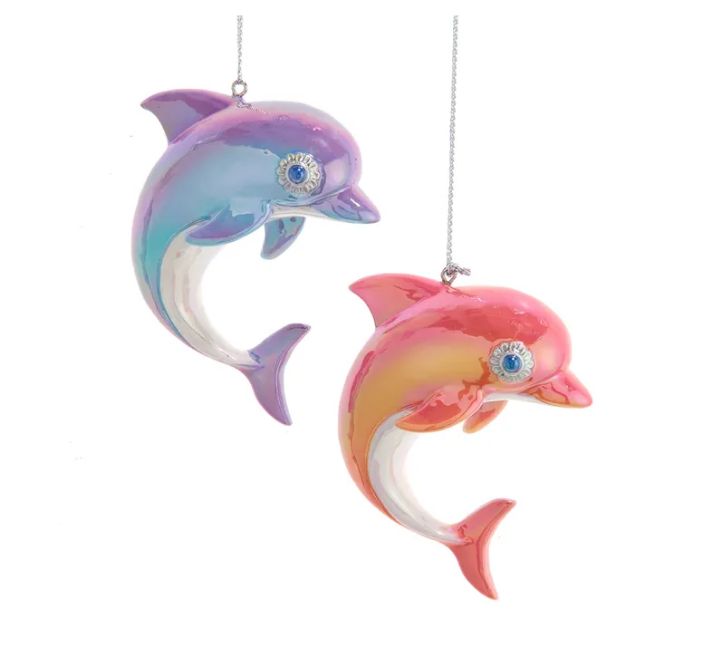 Colorful Dolphin Ornament, EACH
