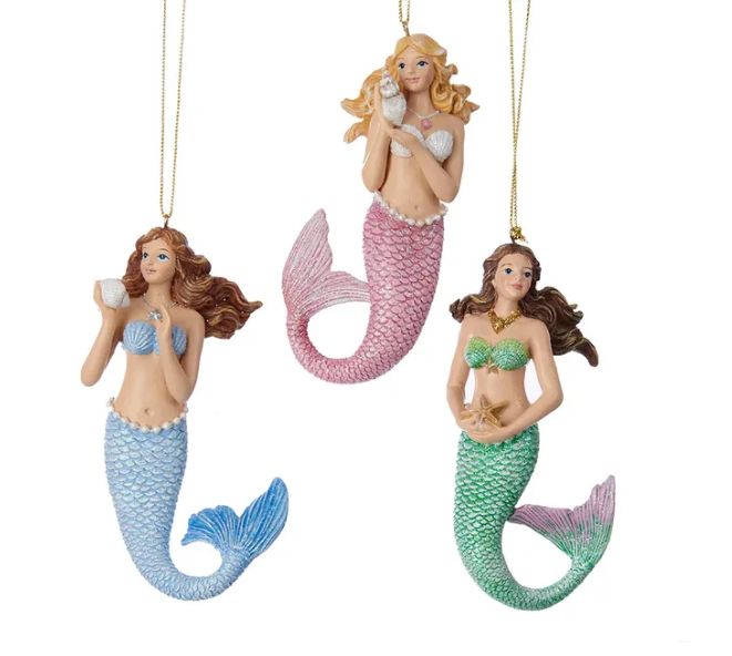 Mermaid Ornament, EACH