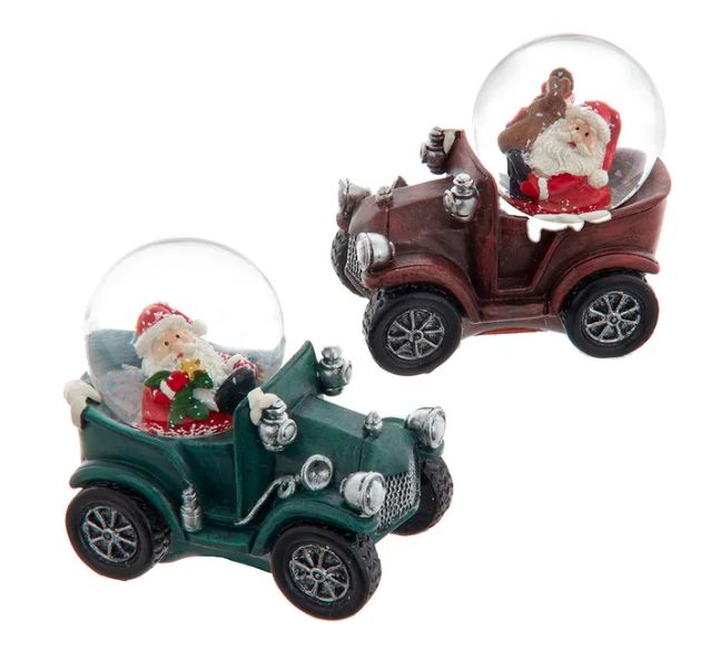 45MM Santa In Car Water Globe, EACH