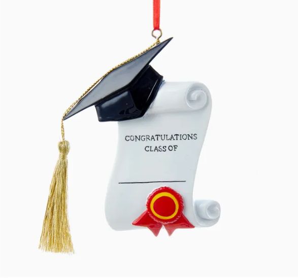 Graduation Diploma Ornament For Personalization