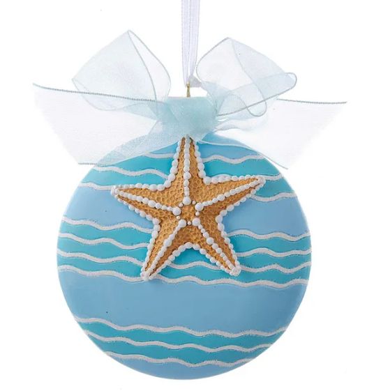 Starfish On Disc Ornament For Personalization