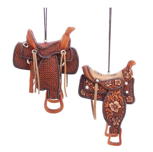 Western Saddle Ornament, EACH