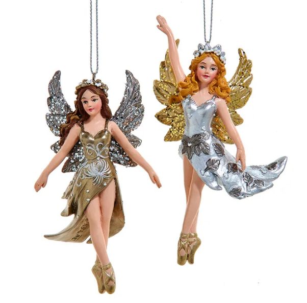 Taupe &amp; Silver Ballerina Ornament, EACH