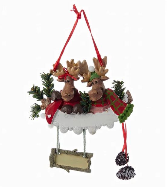 Moose Family Ornament, Size: two