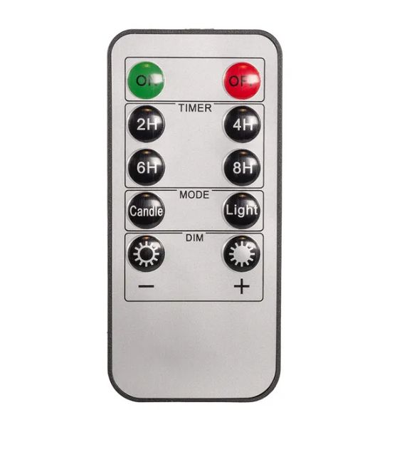 Battery-Operated 10-Function Remote Control For Flicker Flame Candle Light Set