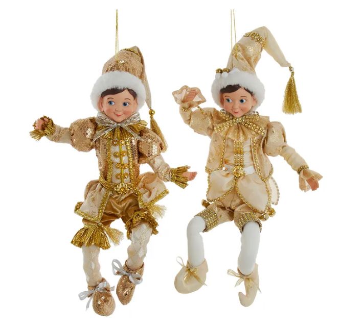15&quot; Gold Fortune Kringle Klaus Elf
