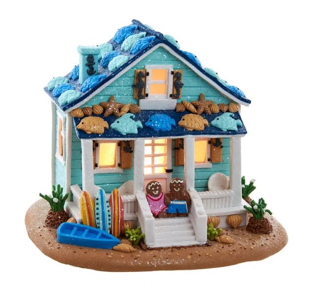 Pre-Lit Beach Gingerbread House