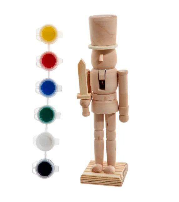 7&quot; Plain Nutcracker With Paint (Red, Green, Yellow &amp; White)