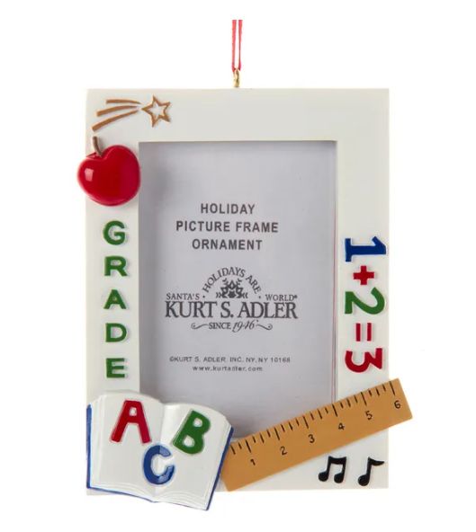 Grade School Picture Frame Ornament For Personalization