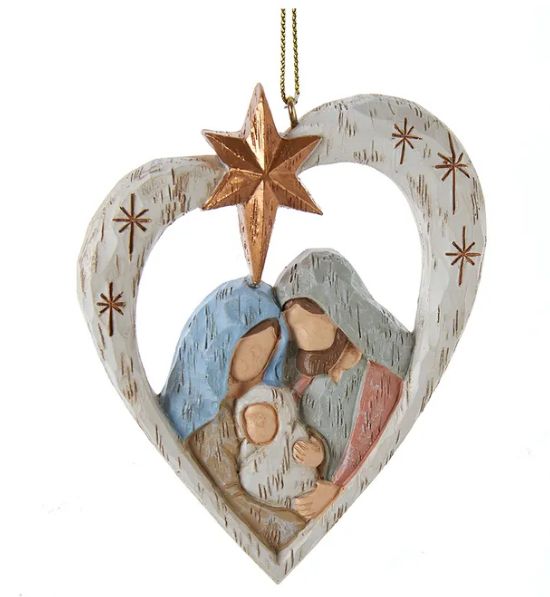 Heart Shaped Nativity Ornament