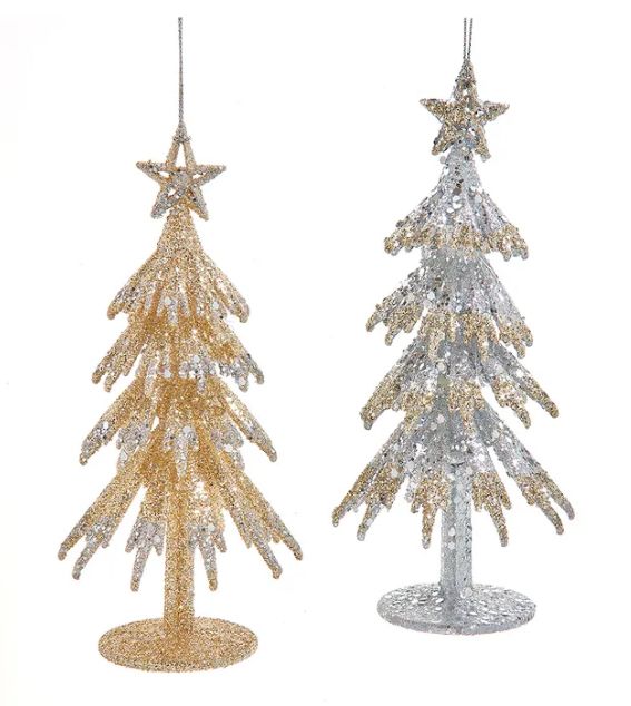 Platinum Christmas Tree Ornament, EACH