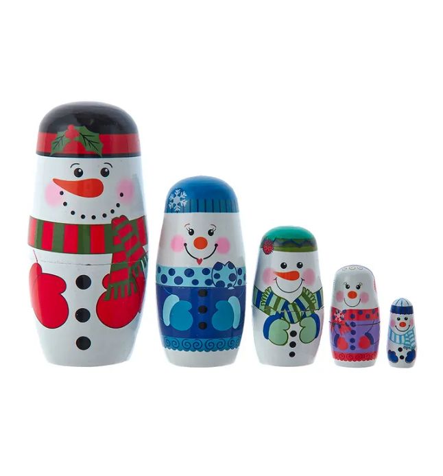 Snowman Nesting Doll Set, 5-Piece Set