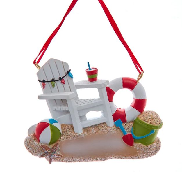 Beach Chair Ornament For Personalization