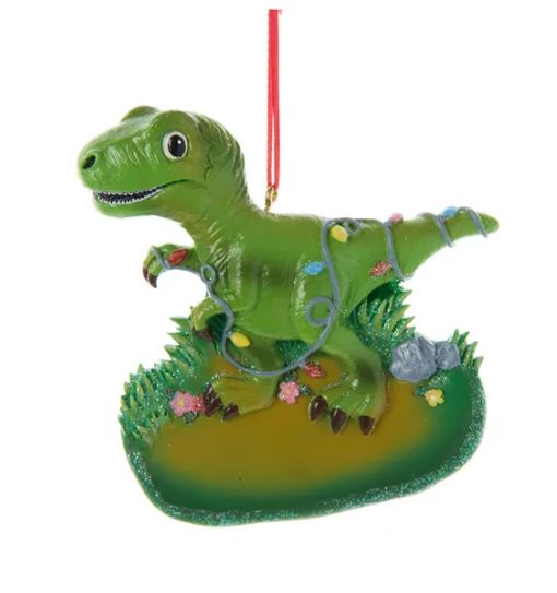 3.5&quot; Hand decorated Dinosaur with lights