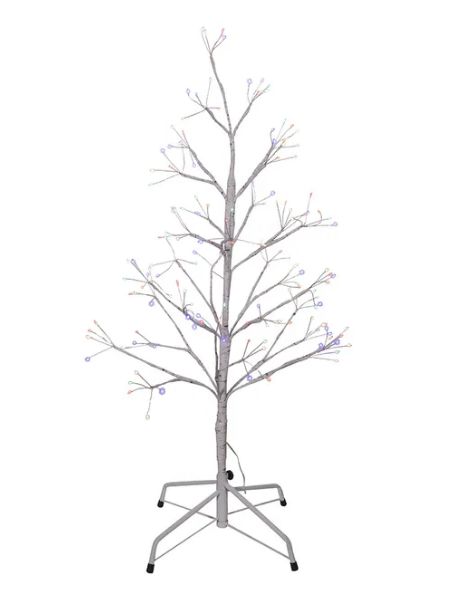 3&#39; Pre-Lit Multicolored Fairy LED White Birch Twig Tree