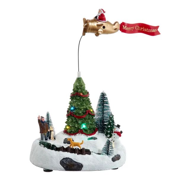 9.6&quot; Battery Operated Multicolor LED Lighted Santa Christmas Scene Table Piece