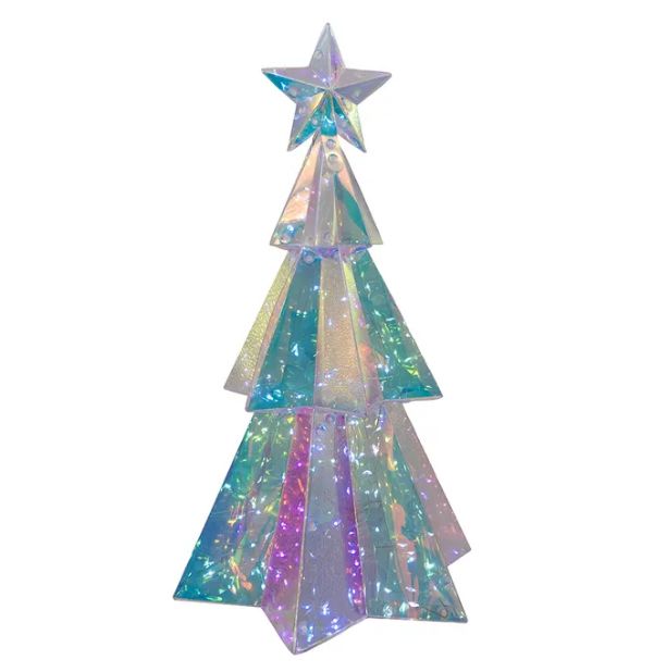 15&quot; Pre-Lit Cool White LED Holographic Christmas Tree