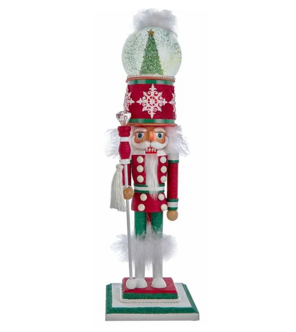21&quot; Hollywood Nutcrackers™ Deck The Halls Musical Water Globe Hat Nutcracker