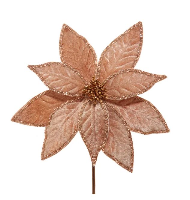 Gold Poinsettia Pick