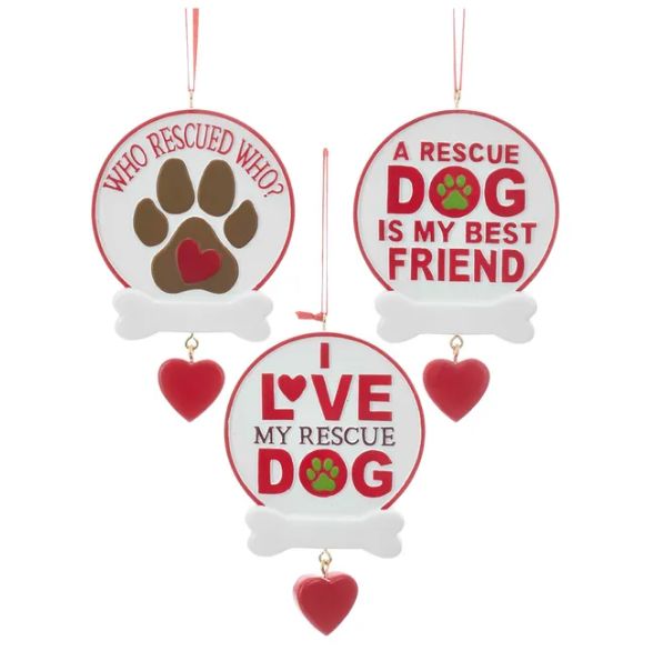 Rescue Dog Sign Ornaments For Personalization, EACH