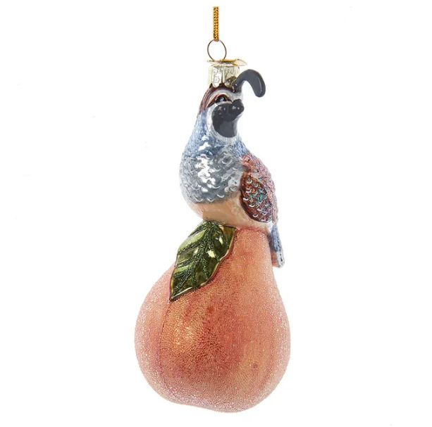 Noble Gems™ Glass Partridge In A Pear Tree Ornament