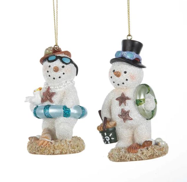 Beach Snowman Ornament, EACH