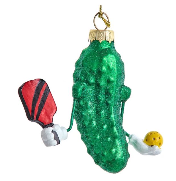 Glass Pickleball Ornament