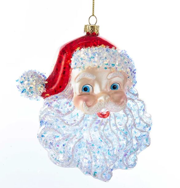 Glass Santa Head Ornament