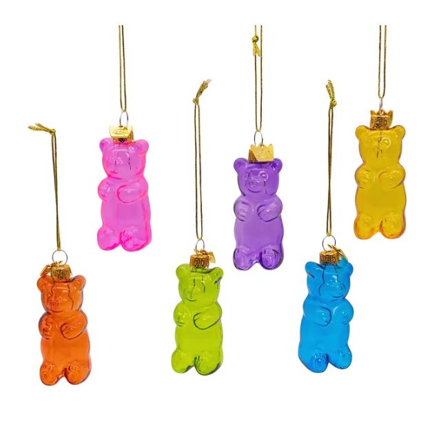 Noble Gems™ Glass Gummy Bear Ornaments, 6-Piece Set