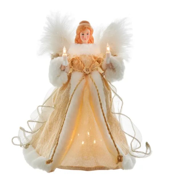 10&quot; 10-Light Natural Angel Treetop