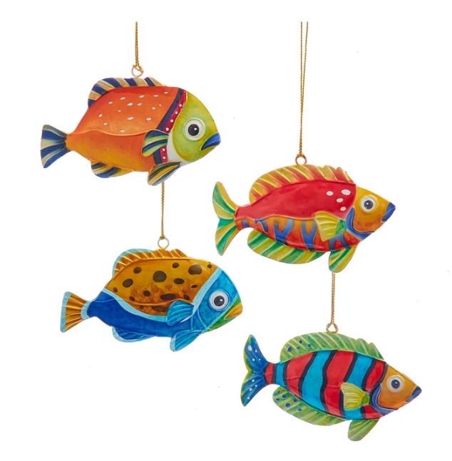 Tin Fish Ornament Multicolor