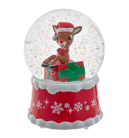 100MM Rudolph The Red Nose Reindeer® In Present Water Globe